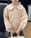 【SALE/20%OFF】aimoha KIDS 【aimoha-KIDS-】フリル襟デザインシャツ アイモハ トップス シャツ・ブラウス イエロー ベージュ