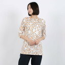 JOCONDE ROYAL ジョコンダ ロイヤル JOCONDE ROYAL 【洗える】リーフ柄プリント チュニック丈七分袖カットソー ジョコンダロイヤル ワン...