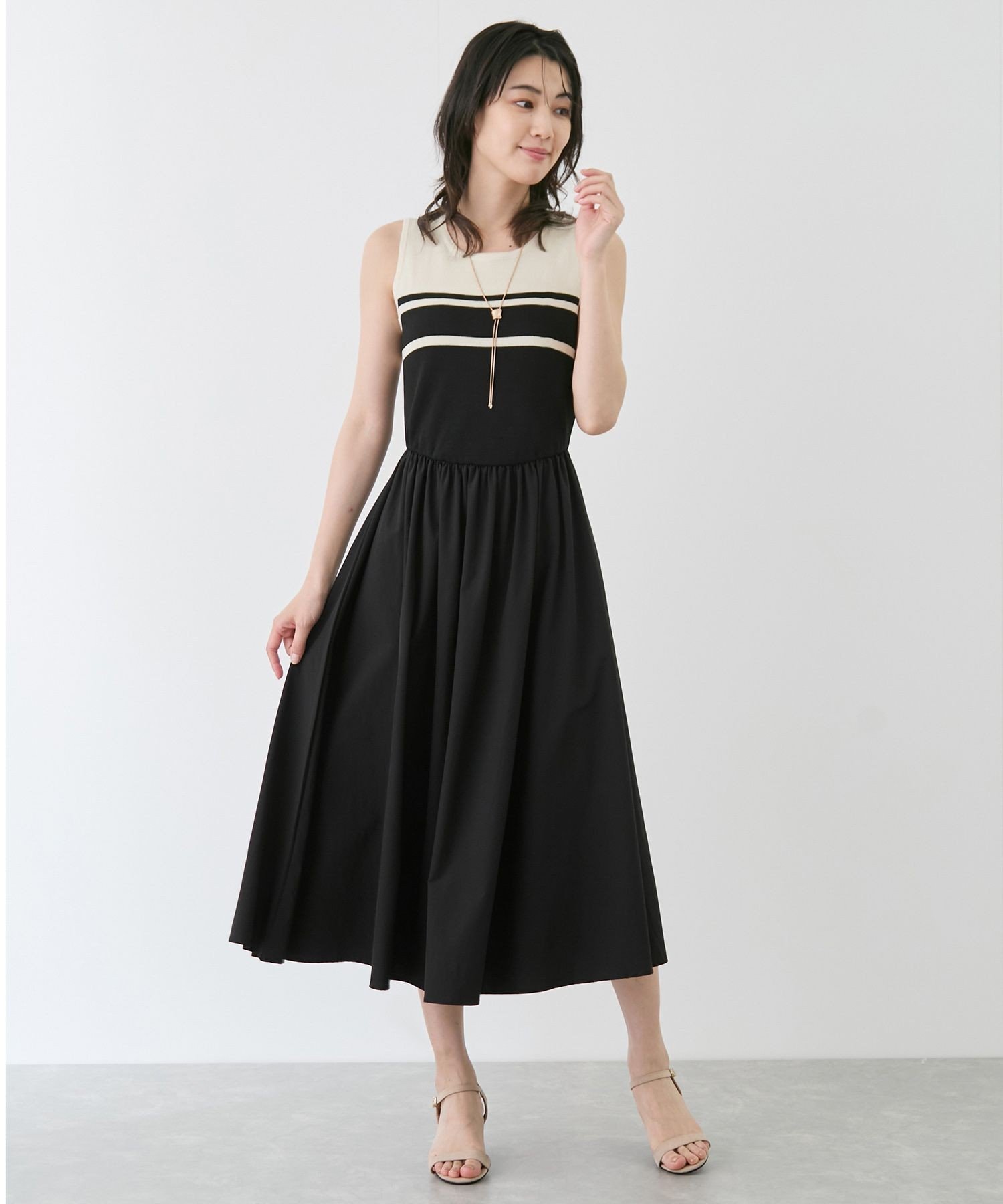 【SALE／20%OFF】JAYRO ノースリーブニットドッキングワンピース ジャイロ ワンピース・ドレス ワンピ..