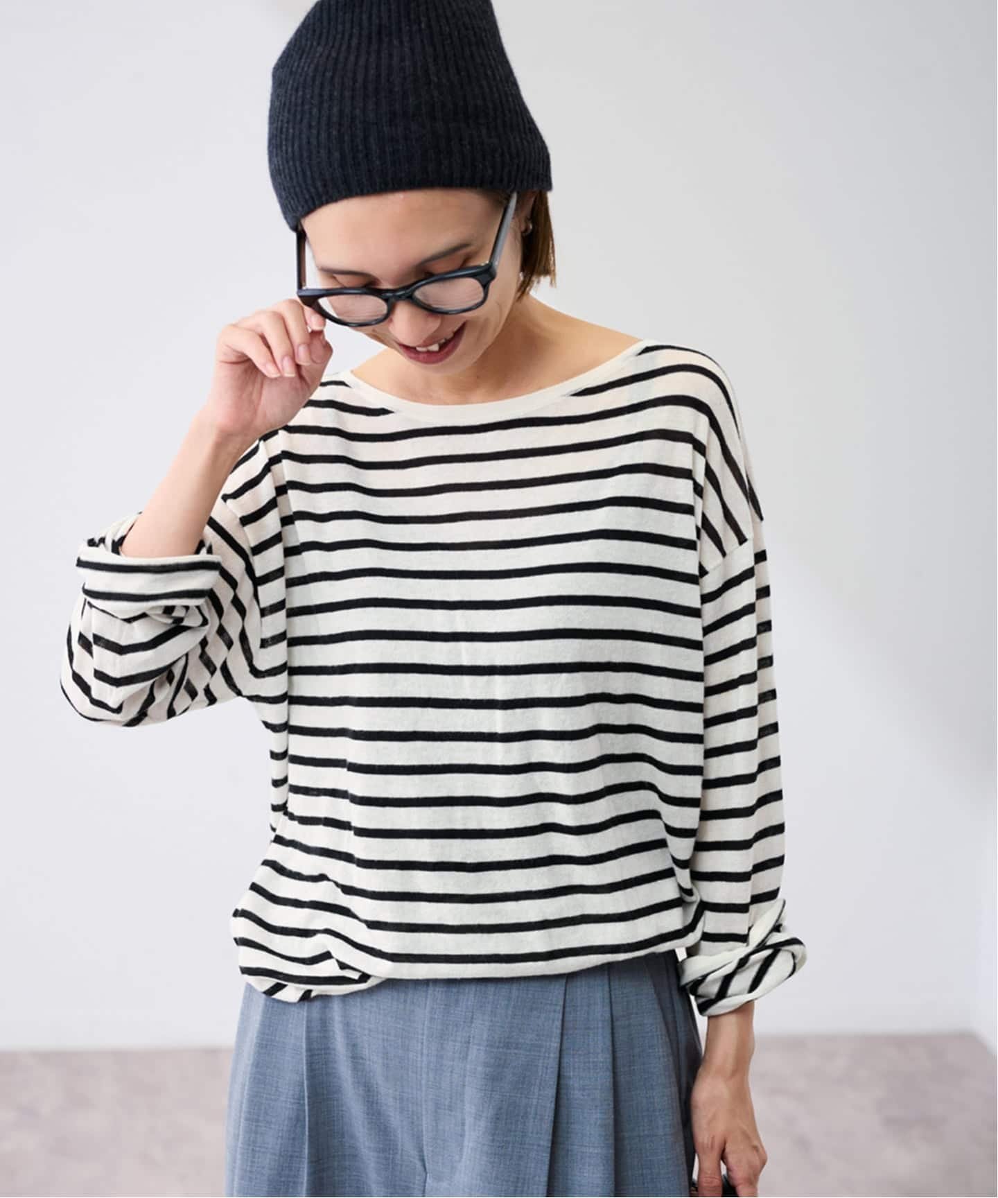 FRAMeWORK スイビコットンボートネック フレームワーク トップス ニット グレー ブラック ブルー【送料..