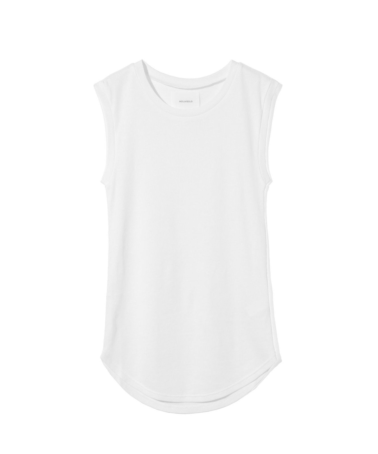 MIDIUMISOLID MIDIUMISOLID for Ladies リブタンクトップ マーコート トップス カットソー・Tシャツ ホワイト ブラウン ブラック