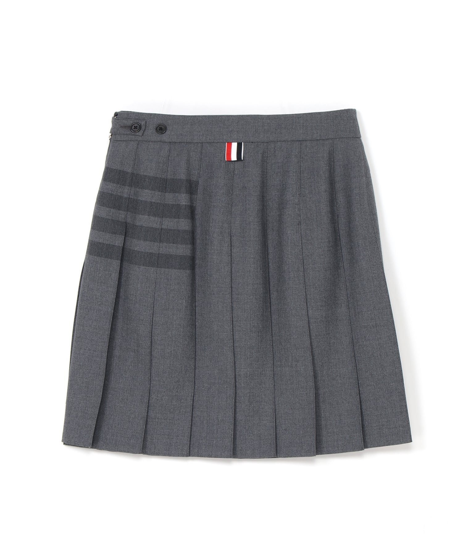 THOM BROWNE THIGH LENGTH DROPPED BACK PLEATED SKIRT トムブラウン スカート ミニスカート グレー【送料無料】