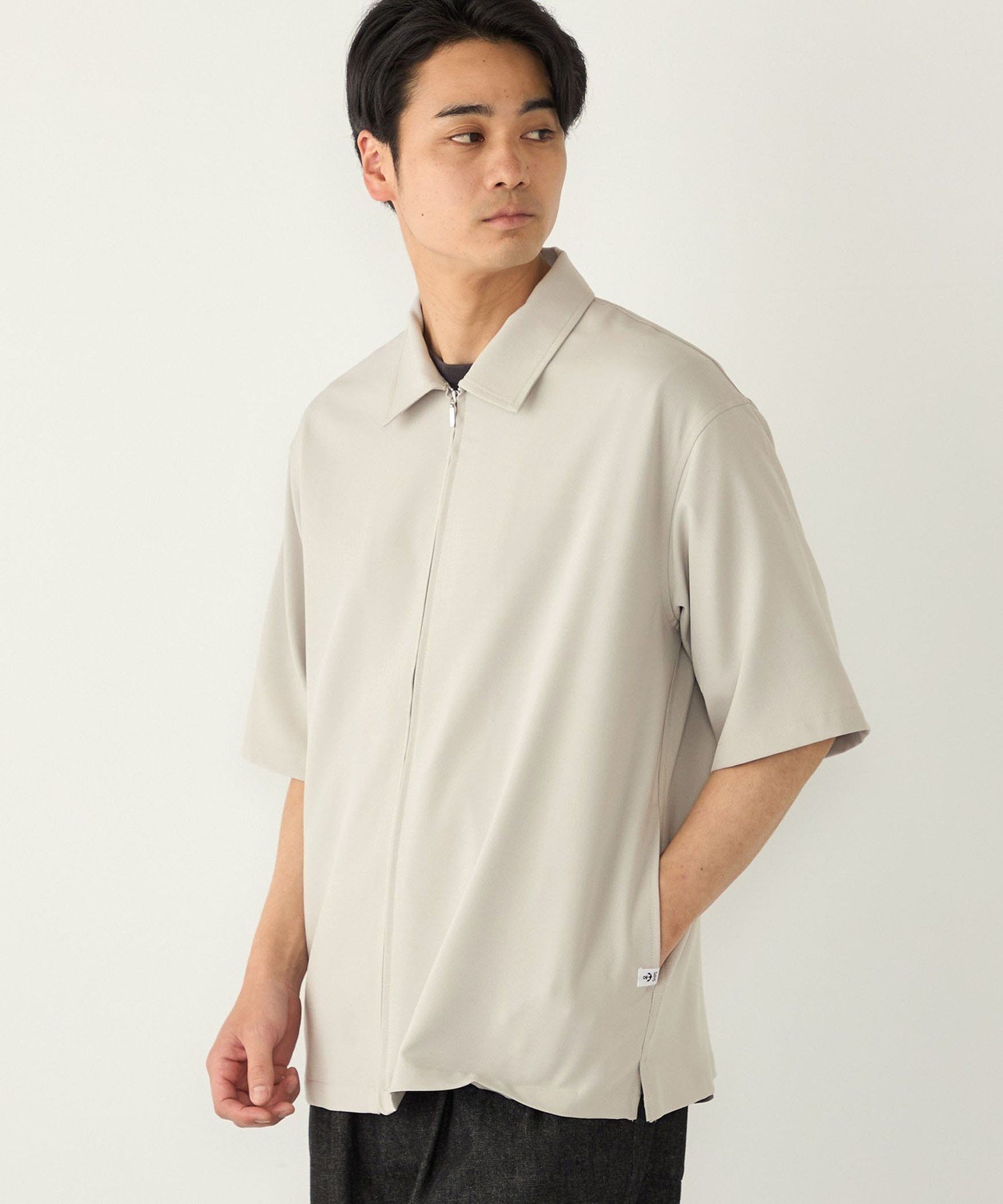 SHIPS Colors SHIPS Colors:＜吸水速乾・洗濯機可能＞2WAY ストレッチ ジップ シャツ◇ シップス トップス シャツ・ブラウス ベージュ ネイビー【送料無料】