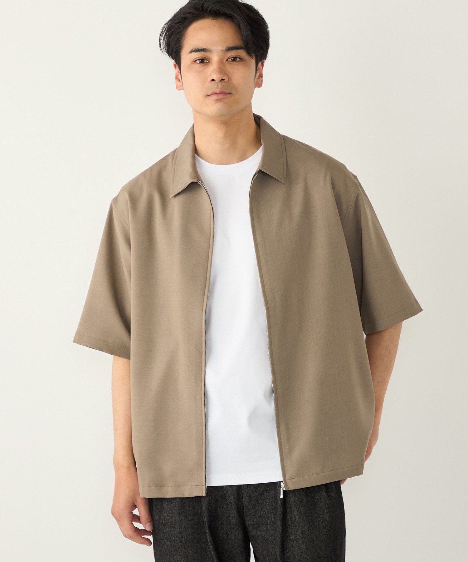 SHIPS Colors SHIPS Colors:＜吸水速乾・洗濯機可能＞2WAY ストレッチ ジップ シャツ◇ シップス トップス シャツ・ブラウス ベージュ ネイビー【送料無料】
