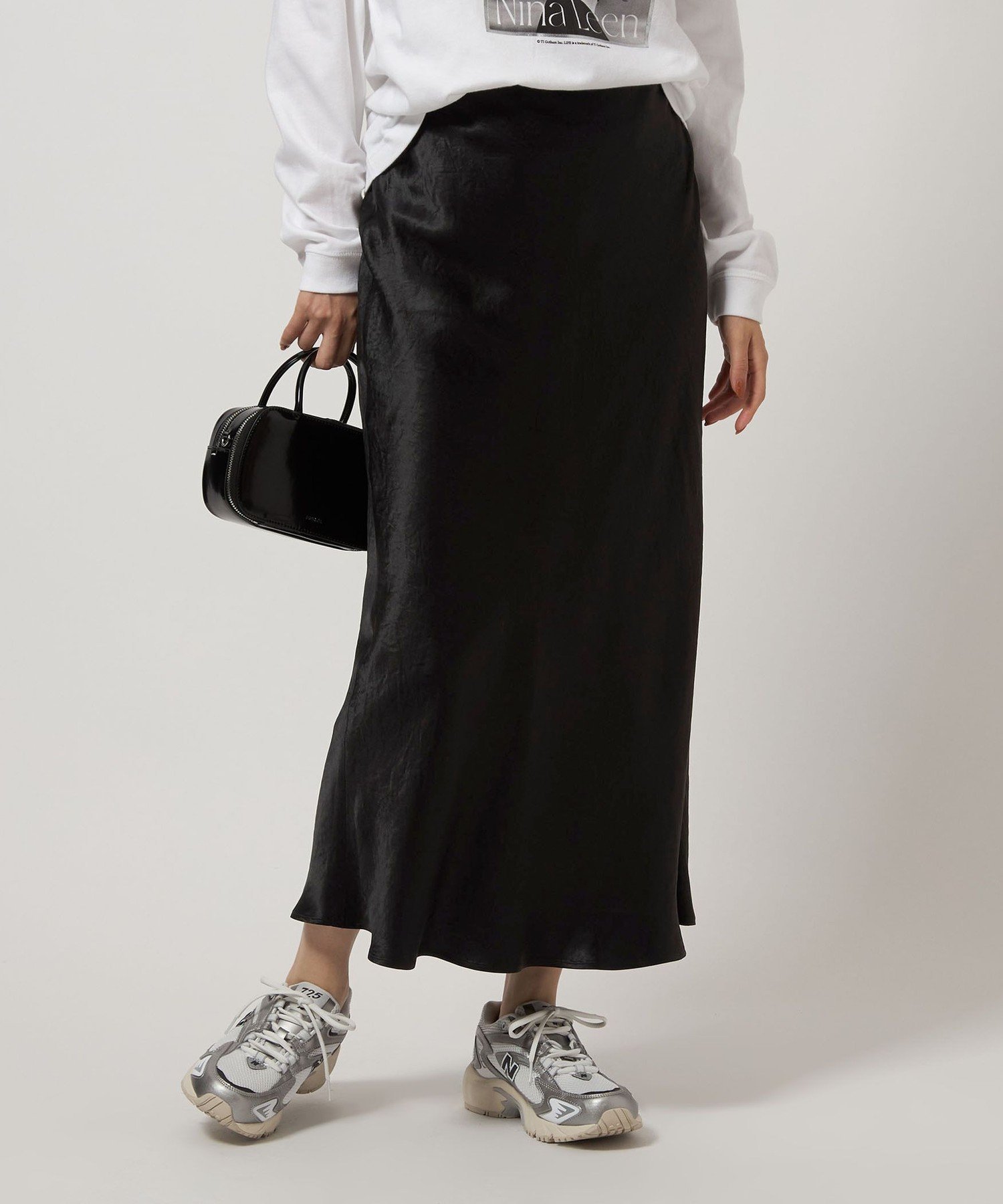 【SALE／50%OFF】UNITED ARROWS green label relaxing サテン ナロー スカート ユナイテッドアローズ アウトレット スカート ロング・マキシスカート ブルー ホワイト ブラック ブラウン【送料無料】 stylife-15706684 Rakuten Fashion サンプル画像3