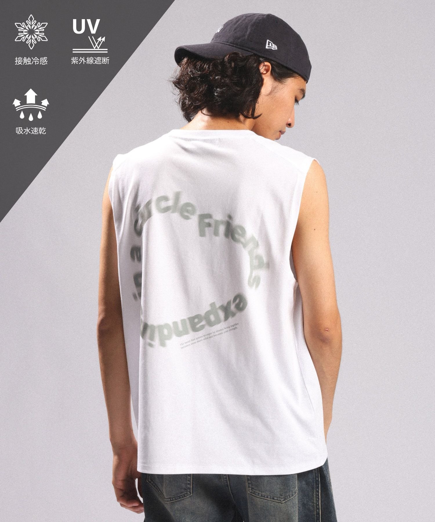 RAGEBLUE ＜接触冷感/吸水速乾＞ボカシサークルロゴ/ノースリTシャツ レイジブルー トップス カットソー・Tシャツ ブラウン ホワイト ブラック