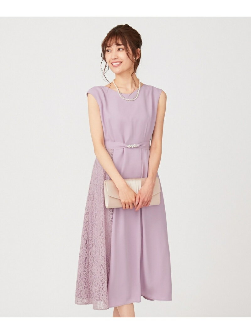 【SALE／50%OFF】any SiS 【2WAY】サイドレースジュエルドレス エニィスィス ワンピース・ドレス その他のワンピース・ドレス パープル ブルー ネイビー【送料無料】のサムネイル
