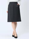 【SALE/45%OFF】m.f.editorial ストレッチポンチ セミタイトスカート チェック紺(セットアップ可能) レディース スーツ スカート ビジネ...