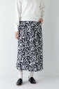 【SALE/50%OFF】human woman ◆レーヨン麻キャンバスカモジオメトリックPTタックコクーンスカート ヒューマン ウーマン スカート その他のスカート グレー【送料無料】