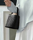 LOWO 編み込みバケツ型ミニハンドバッグ ガール バッグ ハンドバッグ ブラック グリーン ピンク【送料無料】