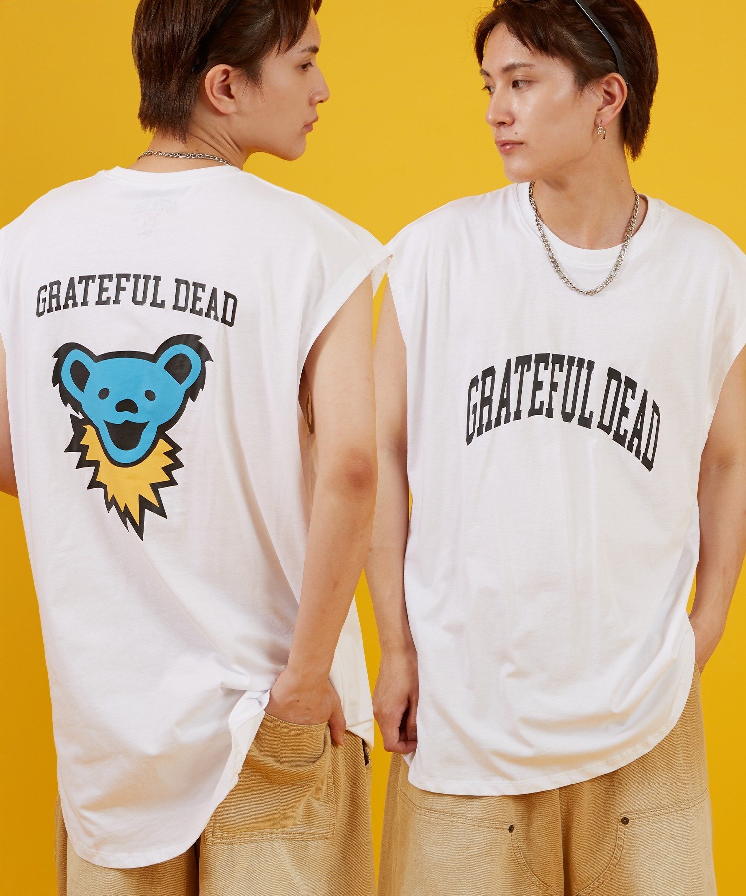 improves GRATEFUL DEAD オーバーサイズ ノースリーブTシャツ インプローブス トップス カットソー・Tシャツ ブラック ホワイト