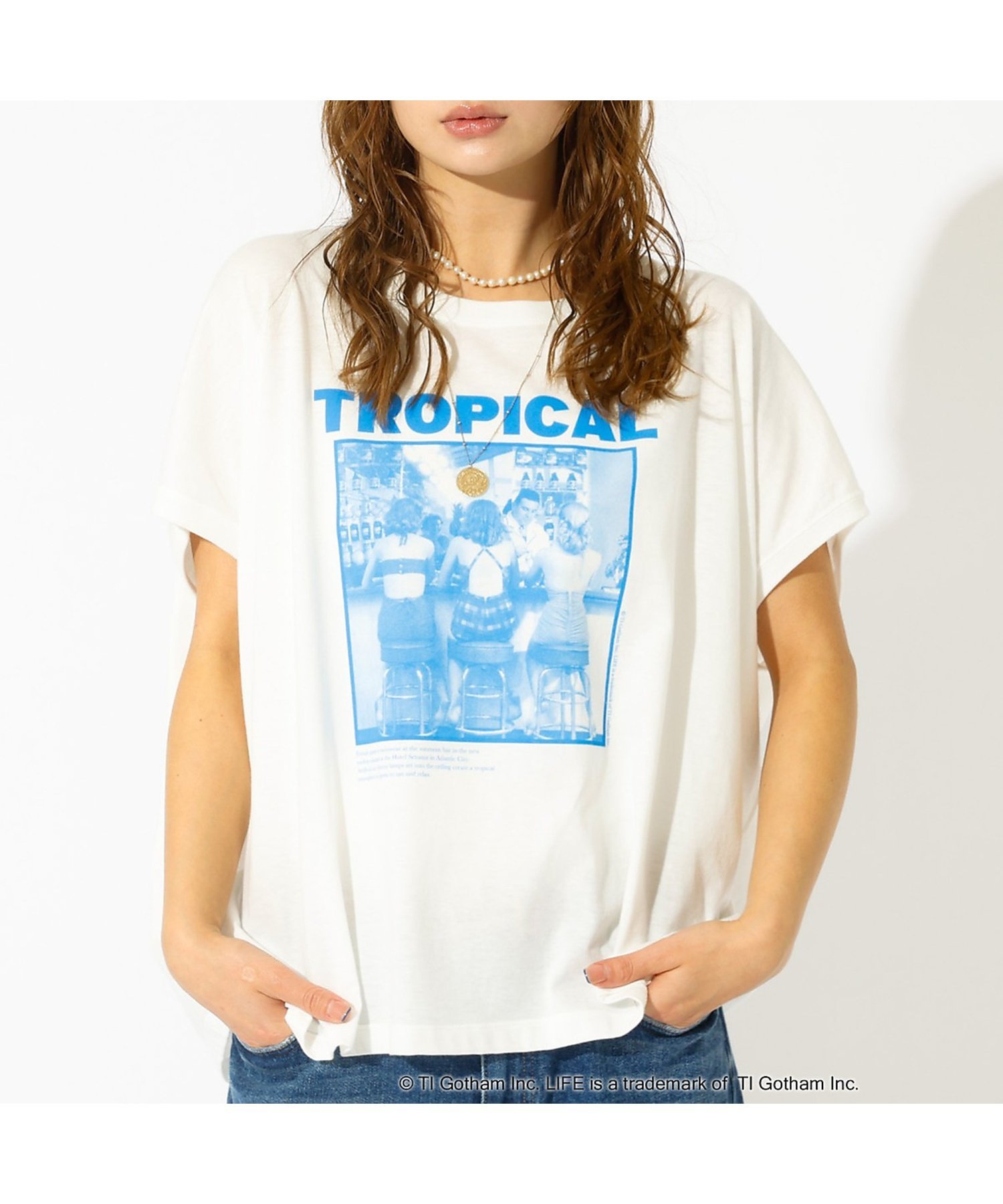 Rouge vif la cle 【GOOD ROCK SPEED/グッドロックスピード】プリントノースリーブTシ ルージュ・ヴィフ ラクレ トップス カットソー・Tシャツ ホワイト【送料無料】