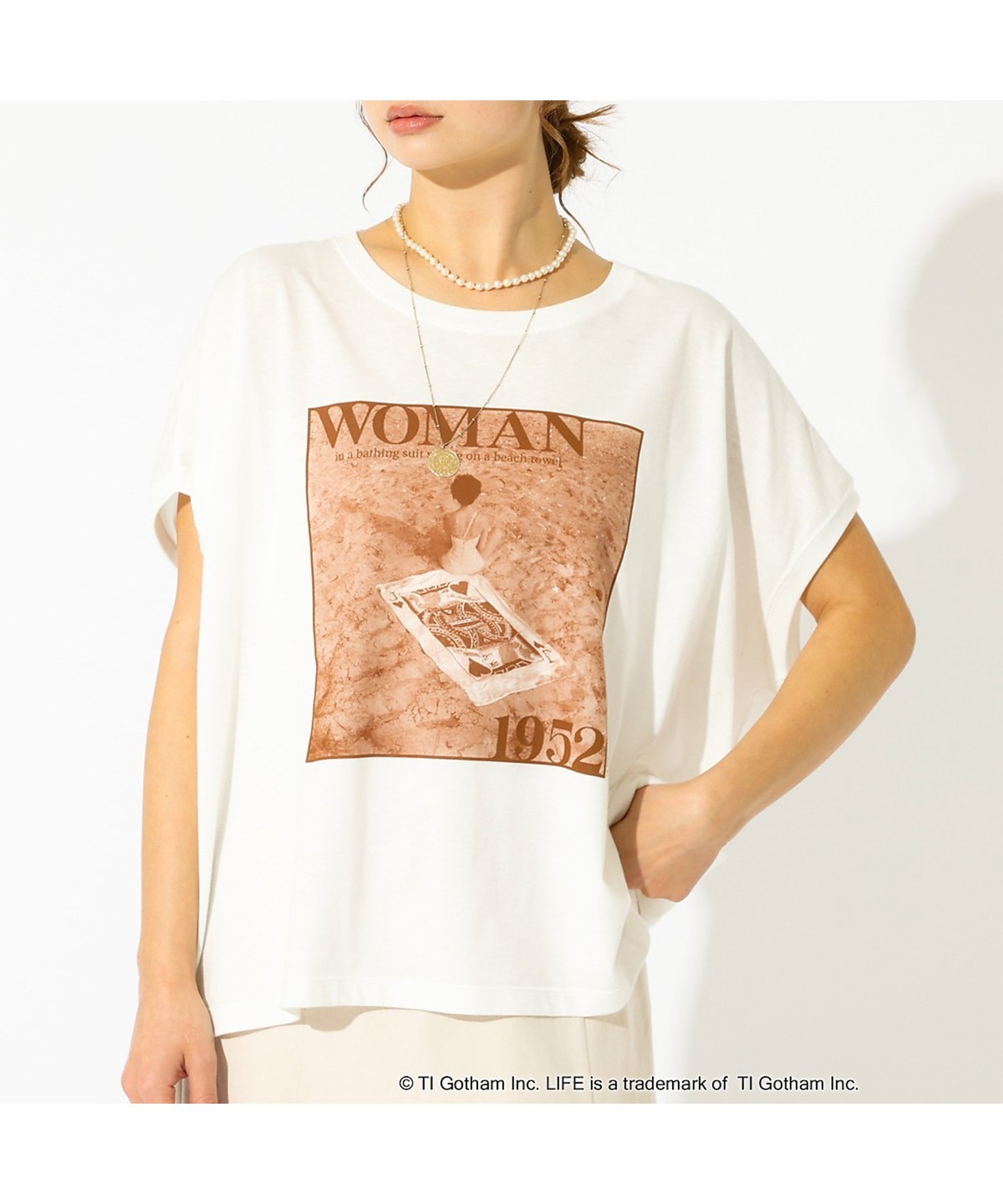 Rouge vif la cle 【GOOD ROCK SPEED/グッドロックスピード】プリントノースリーブTシ ルージュ・ヴィフ ラクレ トップス カットソー・Tシャツ ホワイト【送料無料】