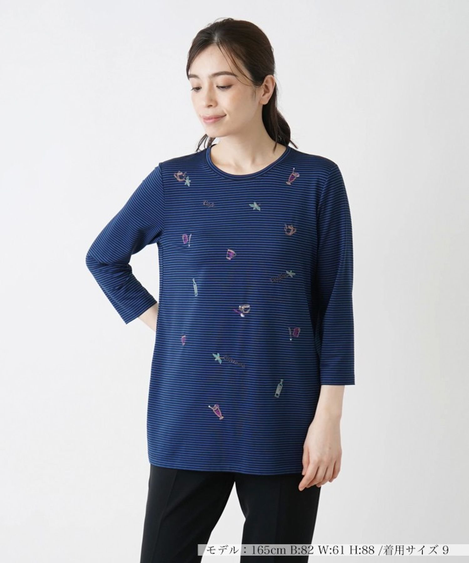 Leilian 七分丈カットソー レリアン トップス カットソー・Tシャツ ベージュ グレー