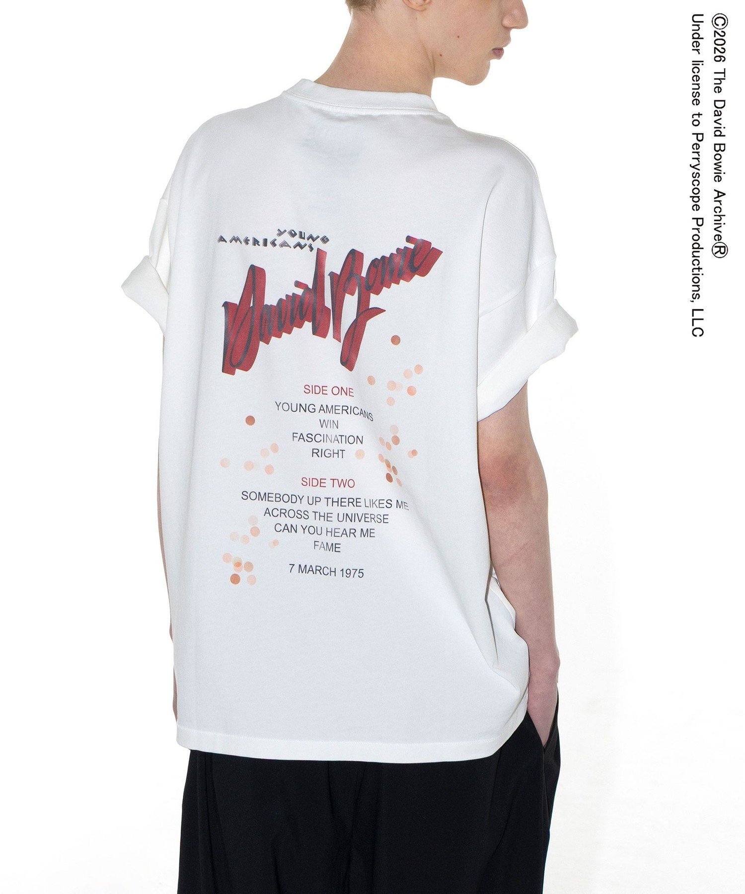 monkey time BEAUTY&YOUTH UNITED ARROWS ＜DAVID BOWIE * monkey time＞プリント Tシャツ ビューティー＆ユース　ユナイテッドアローズ トップス カットソー・Tシャツ ホワイト ブラック【送料無料】