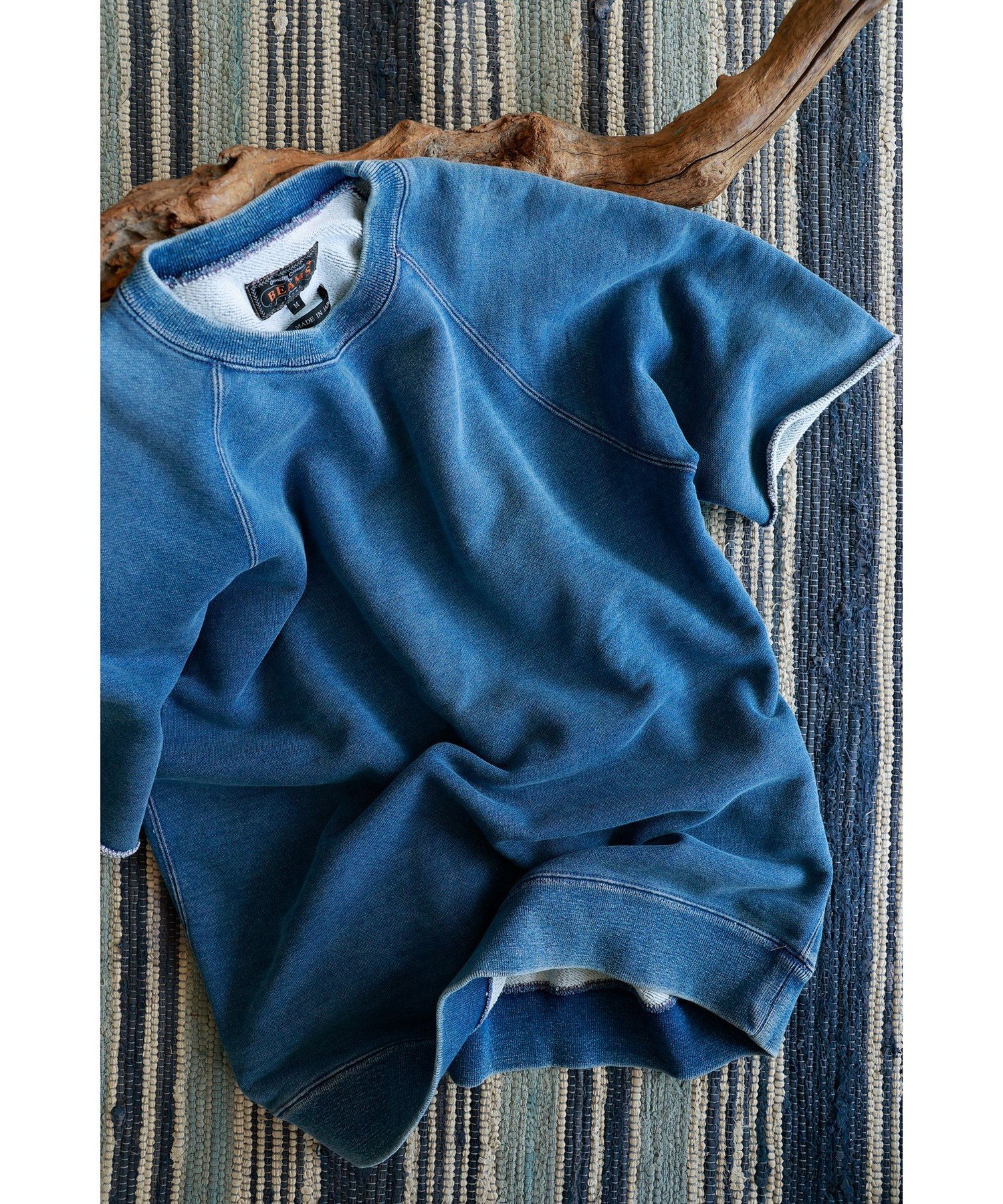 BEAMS PLUS Sweat Short Sleeve Cut-Off Indigo ビームス メン トップス スウェット・トレーナー ネイビー【送料無料】