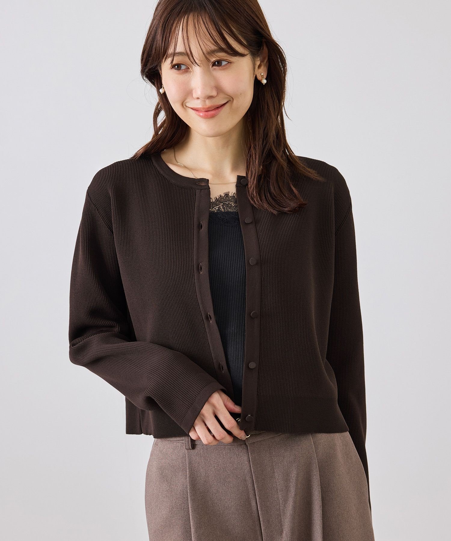 ROPE' PICNIC スポンディッシュショート丈カーディガン ロペピクニック トップス カーディガン オレンジ ベージュ【送料無料】 stylife-15834640 Rakuten Fashion パッケージ画像