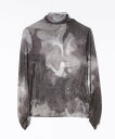 【SALE/30%OFF】aimoha - select - aimoha -select-/アート配色透け感カットソー アイモハ トップス カットソー・Tシャツ ブラック グリーン ベージュ(4)