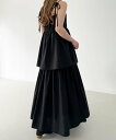 【SALE/48%OFF】JUNOAH バックリボンティアードキャミワンピース ジュノア ワンピース・ドレス ワンピース ブラック ホワイト ブルー【送料無料】