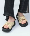 BEAMS HEART WOMEN 結び スムース サンダル(22.5~24.5cm) ビームス ハート シューズ・靴 サンダル ブラック グレー【送料無料】