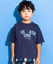 【SALE/50%OFF】WASK 【接触冷感/速乾】シャツレイヤード風ロゴパッチワークデザインTシャツ(100~160cm) ベベ オンライン ストア トップス カットソー・Tシャツ ネイビー レッド