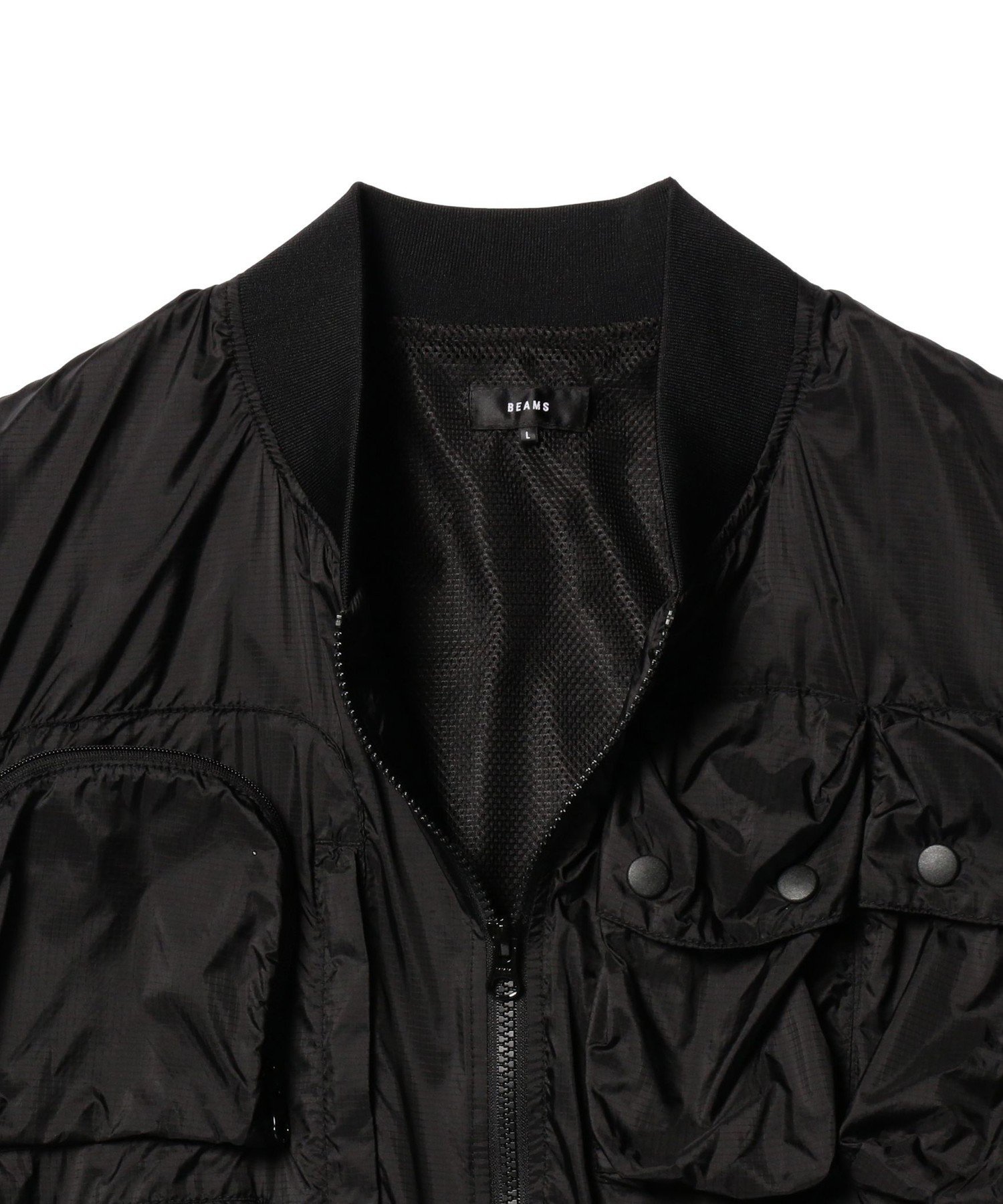 【SALE／50%OFF】BEAMS 撥水 マルチポケット MA-1 ビームス アウトレット ジャケット・アウター ブルゾン・ジャンパー ブラック【送料無料】