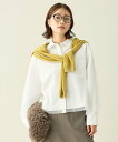 ANY L 【洗濯機可】クロップドチュールコンビシャツ エニィ トップス シャツ・ブラウス ブルー ベージュ【送料無料】