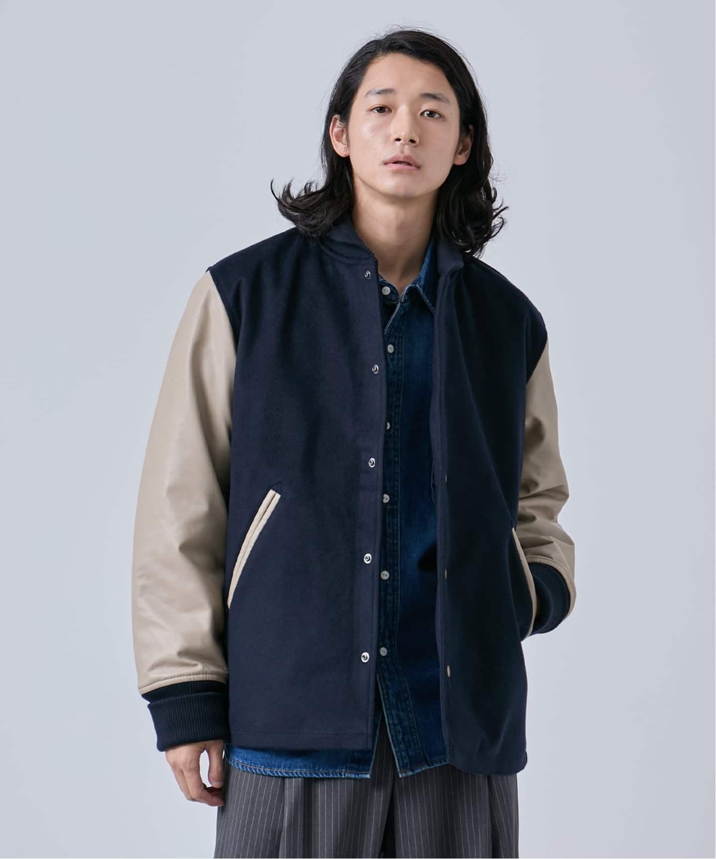 B.C STOCK タスマニアウール ウインドシャフト バーシティージャケット ベーセーストック ジャケット・..