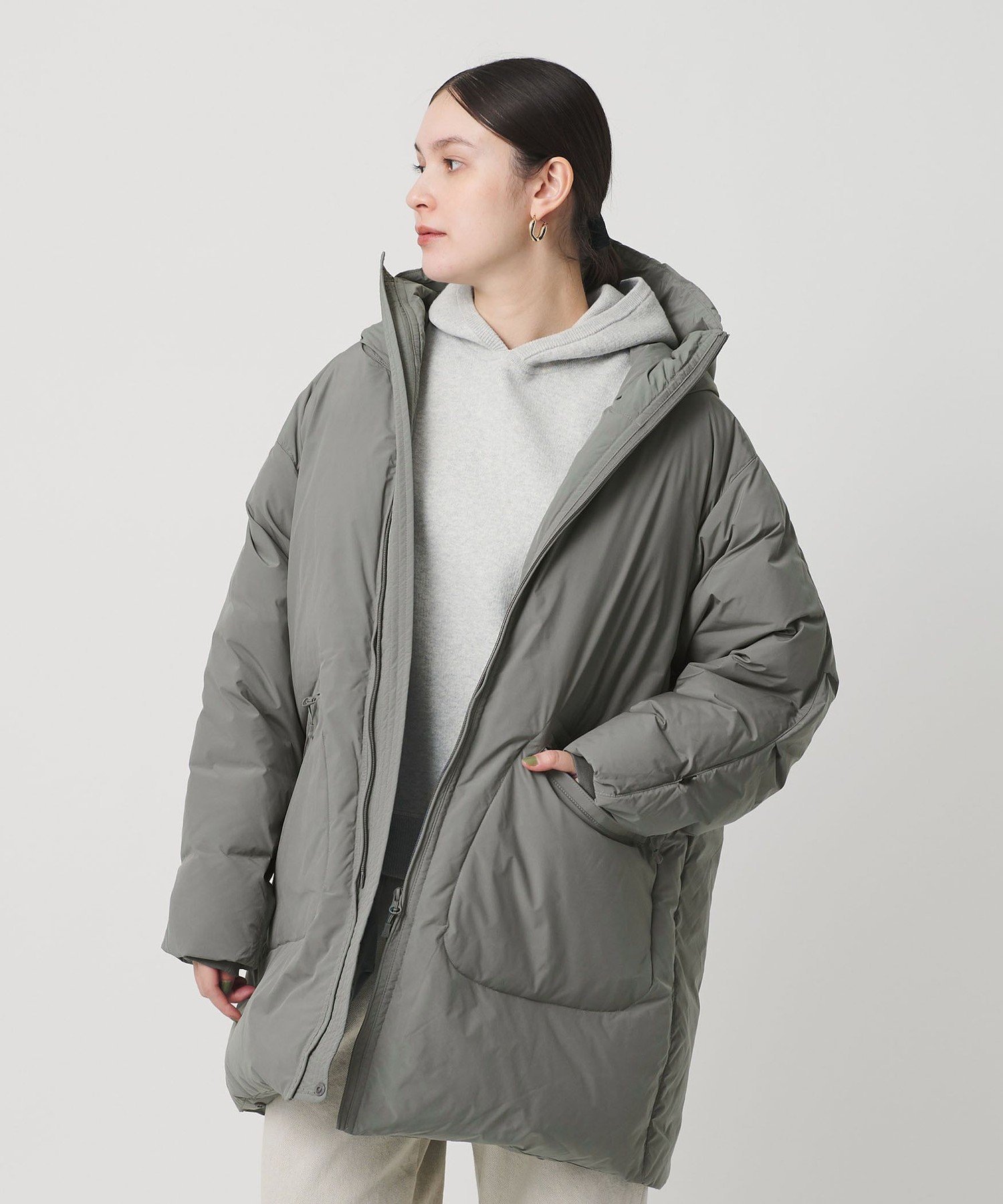 Down Coat - BEAUTY&YOUTH UNITED ARROWS ＜DAIWA PIER39＞カデットダウンパーカー 2WAY ビューティー＆ユース　ユナイテッドアローズ ジャケット・アウター ダウンジャケット・ダウンベスト グレー【送料無料】