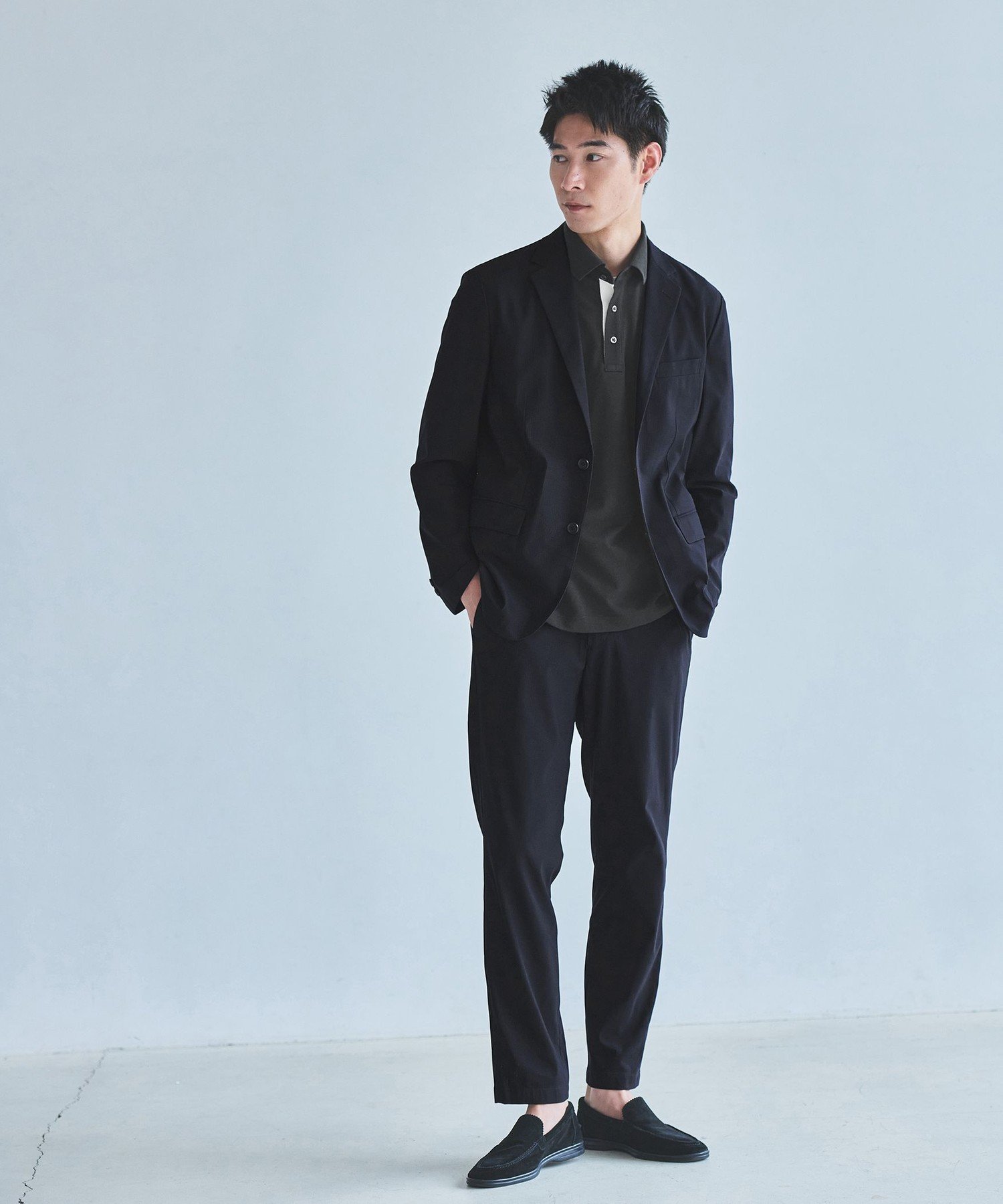 【SALE／40%OFF】UNITED ARROWS green label relaxing BREEZY トリコット ナロージャケット -ストレッチ・通気性- ユナイテッドアローズ アウトレット ジャケット・アウター テーラードジャケット・ブレザー グレー ネイビー【送料無料】