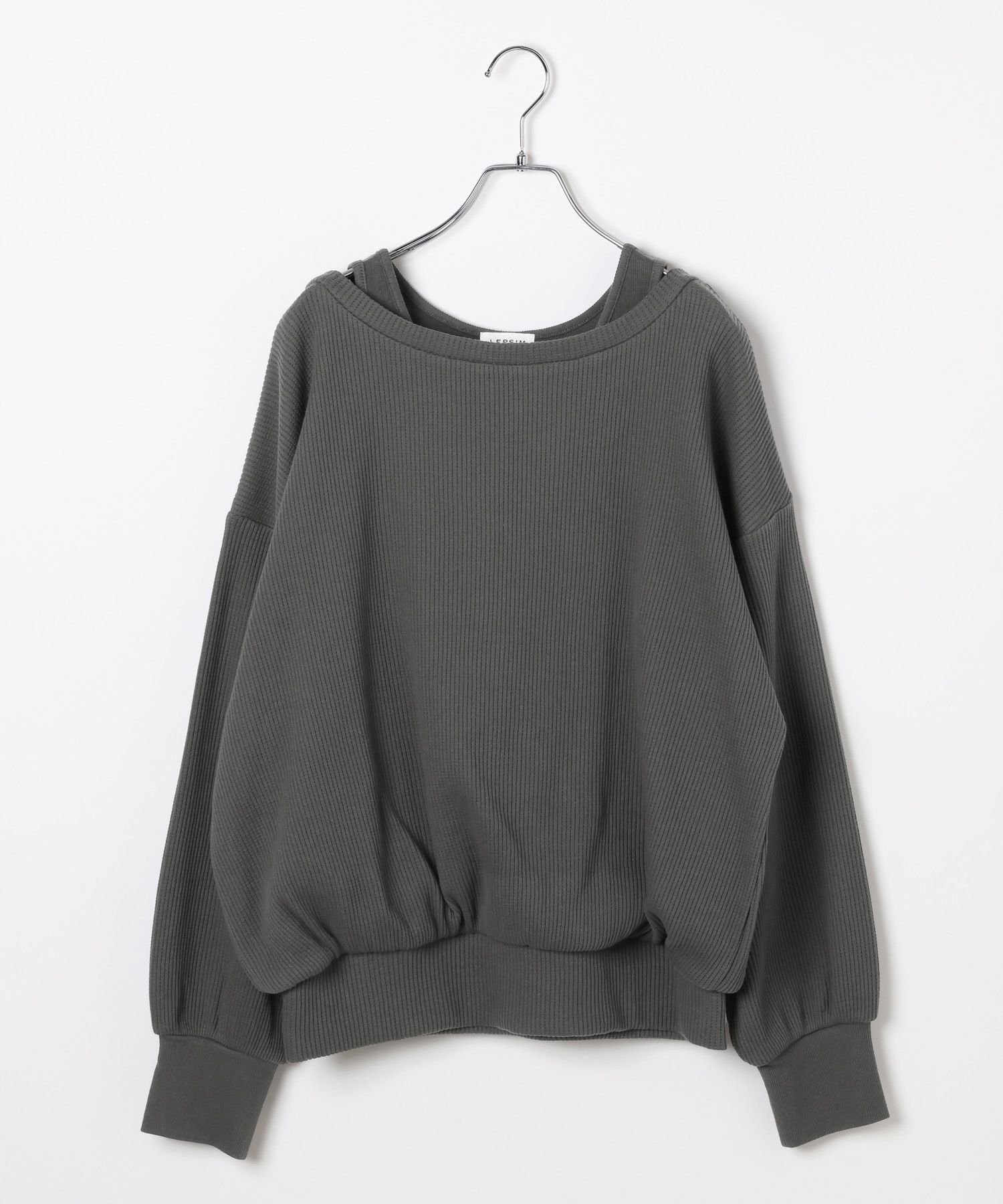 LEPSIM ワッフルドッキングプルオーバー レプシィム トップス カットソー・Tシャツ ベージュ グレー