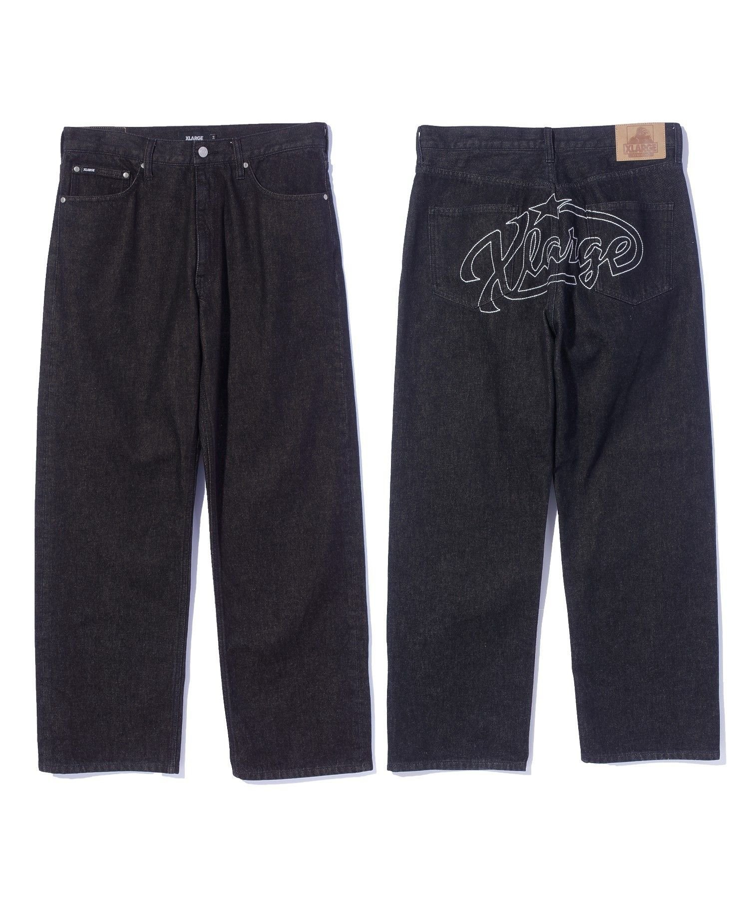 XLARGE STAR LOGO DENIM PANTS エクストララージ パンツ ジーンズ・デニムパンツ ネイビー ブラック【送料無料】