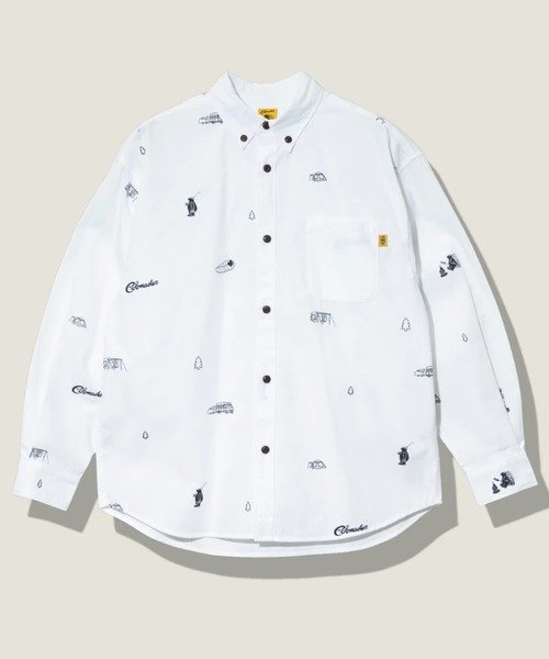 COBMASTER COBMASTER/코브마스터 샹브레 총무늬 BD셔츠 (MENS) 고슬로우 캐러밴 탑스 셔츠·블라우스 화이트 네이비 그린[무료우송]
