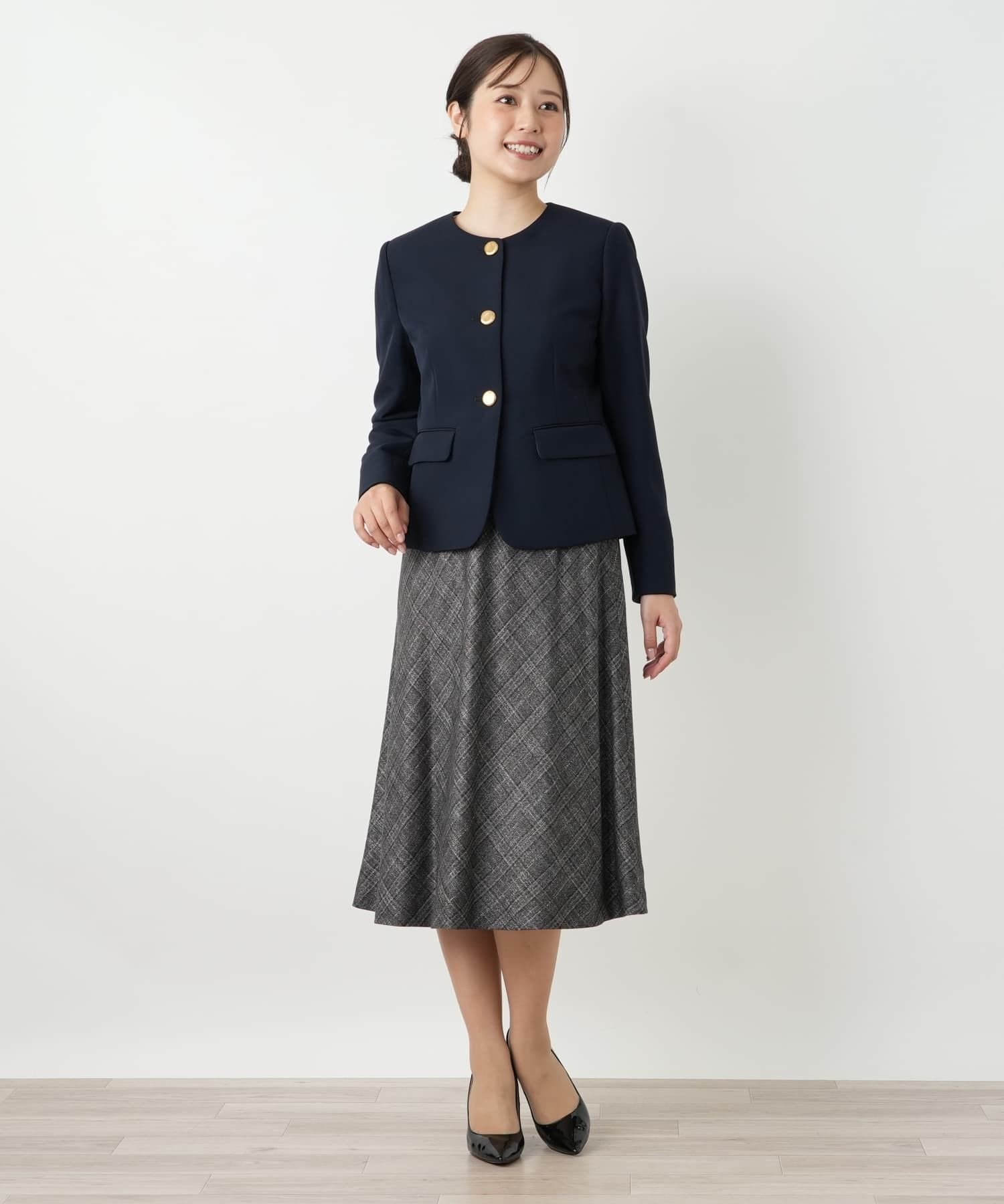 【SALE／51%OFF】Leilian ノーカラージャケット【ROCHAS Premiere】 レリアン ジャケット・アウター テーラードジャケット・ブレザー ネイビー【送料無料】