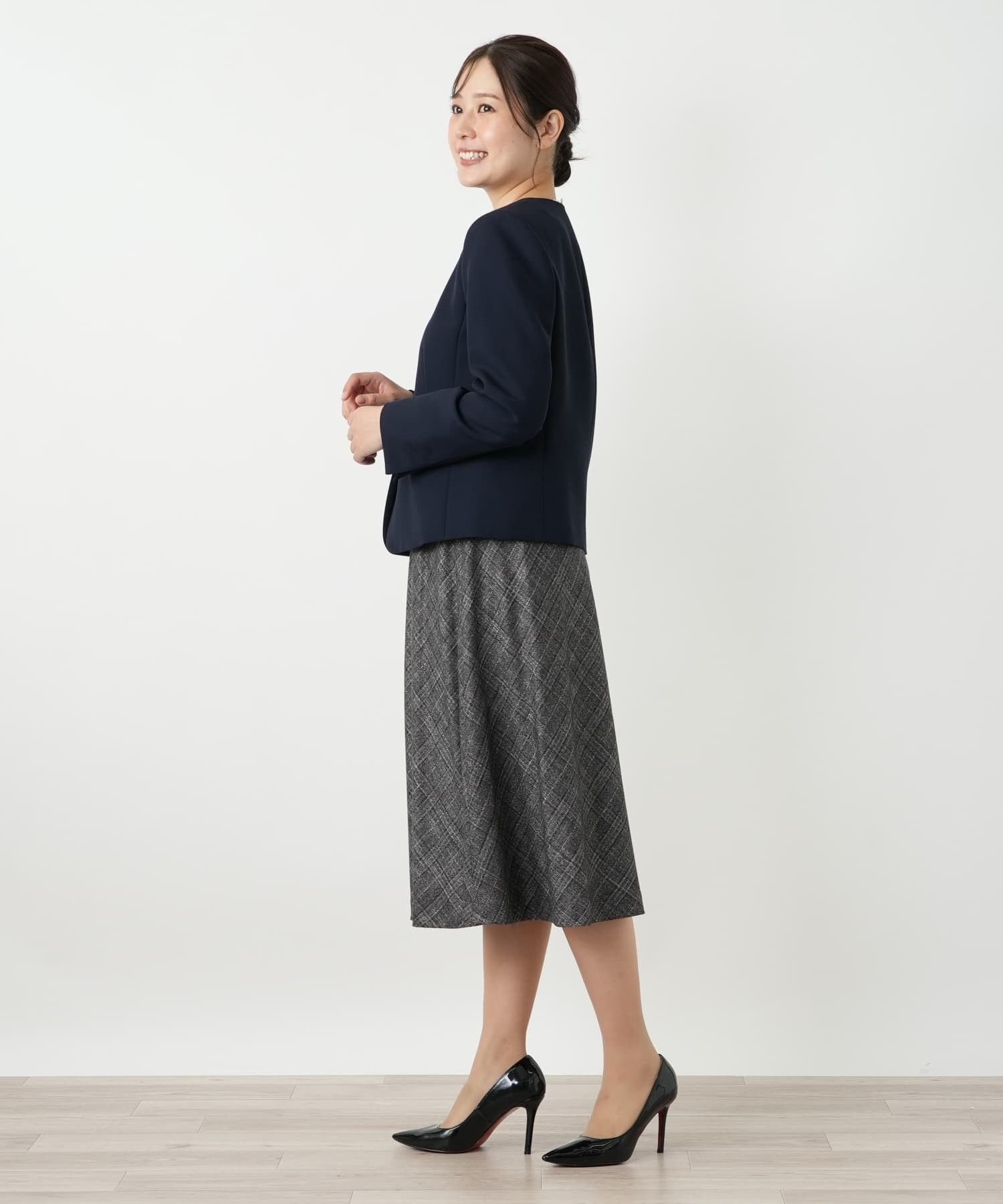 【SALE／51%OFF】Leilian ノーカラージャケット【ROCHAS Premiere】 レリアン ジャケット・アウター テーラードジャケット・ブレザー ネイビー【送料無料】
