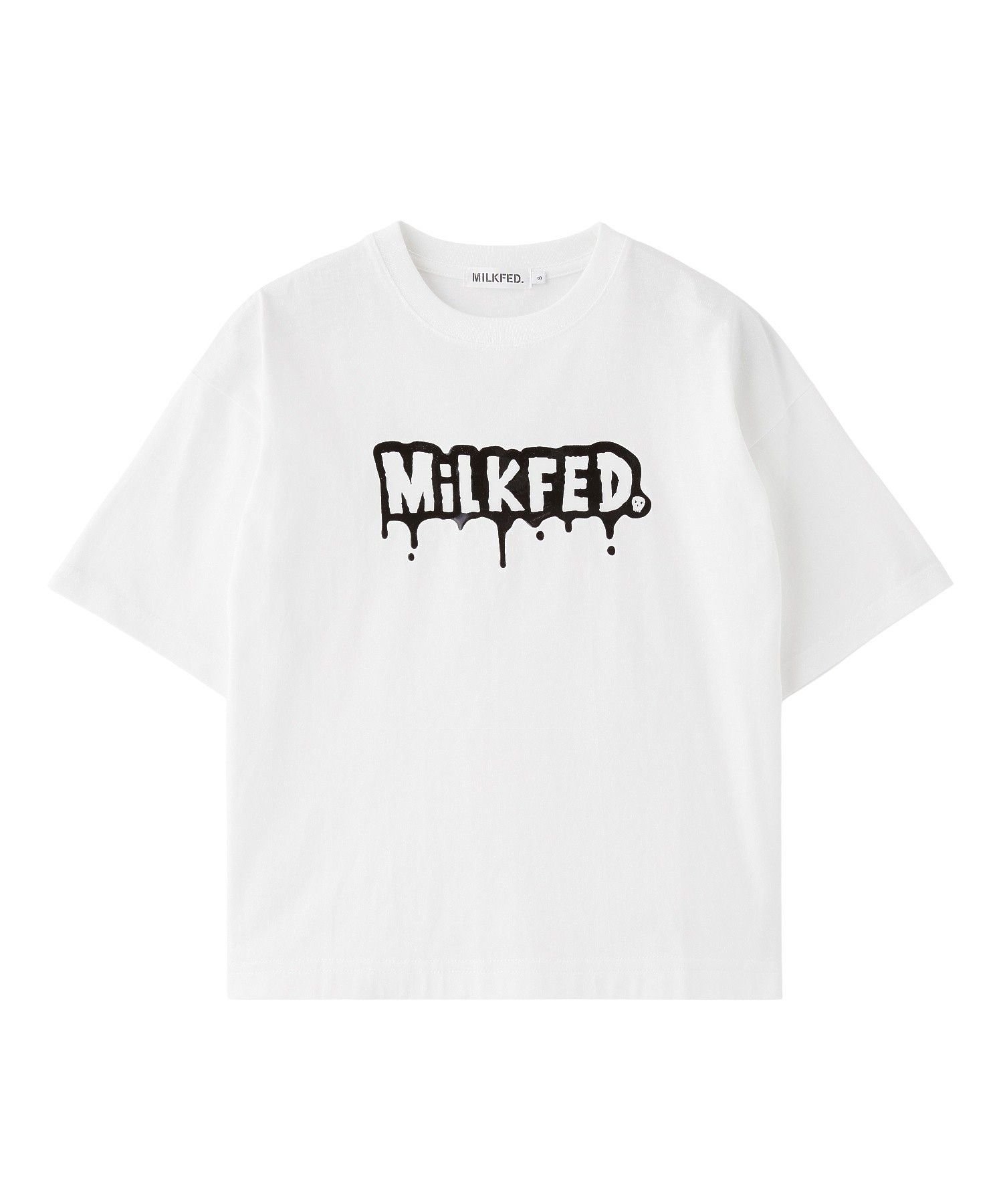 MILKFED. MELT MILKFED. WIDE S/S TEE ミルクフェド トップス カットソー・Tシャツ ホワイト ブラック