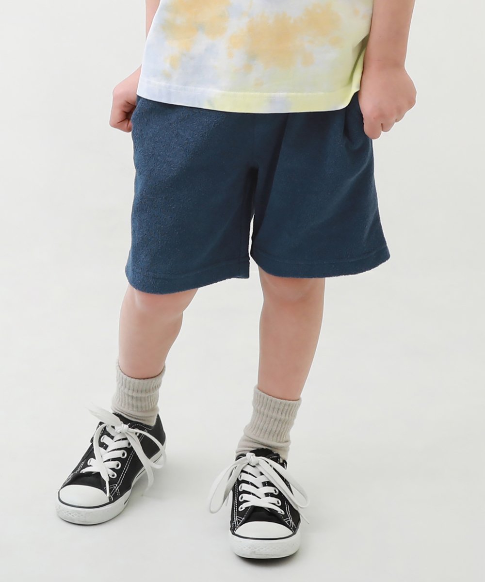 【SALE／2%OFF】devirock パイル地ハーフパンツ デビロック 子供服 キッズ デビロック パンツ その他のパンツ ブルー カーキ ベージュ ネイビー ブラック グリーン グレー