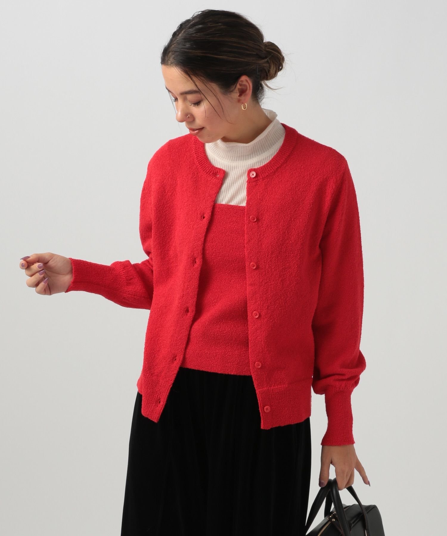 【SALE／64%OFF】BAYFLOW [セットアイテム]2Pレイヤードニット ベイフロー トップス ニット レッド ネイビー