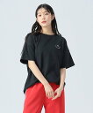 BEAMS HEART WOMEN スマイル刺繍 Tシャツ 25SS 半袖 母の日 ビームス ハート トップス カットソー・Tシャツ ホワイト ブルー ブラック【送料無料】(4)