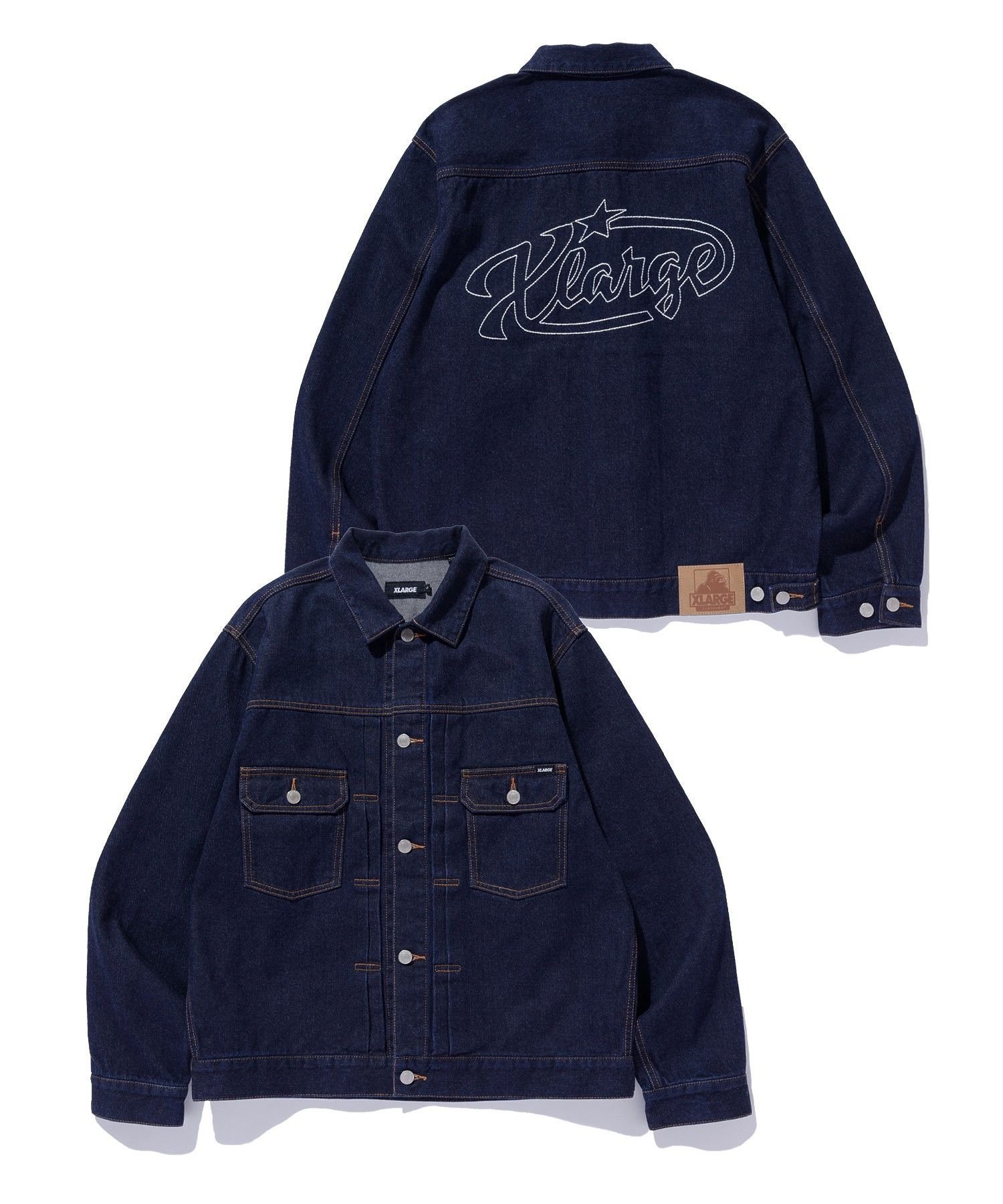 STAR LOGO DENIM JACKET エクストララージ ジャケット・アウター デニムジャケット ネイビー ブラック