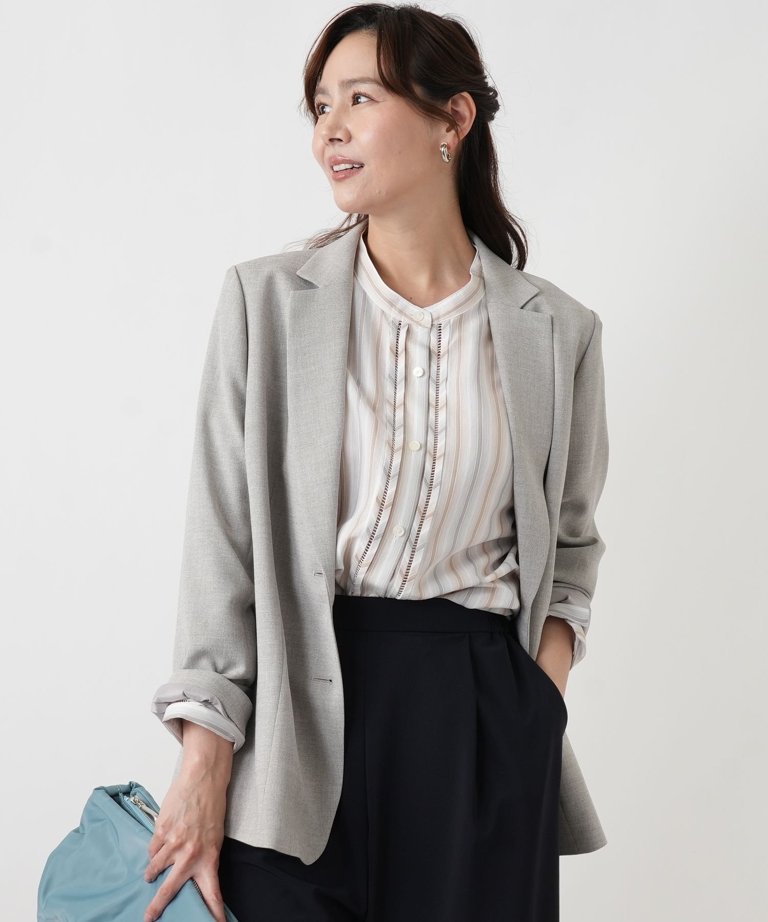 Leilian PLUS HOUSE ブラウス レリアン プラスハウス トップス シャツ・ブラウス ベージュ