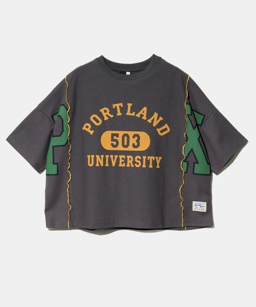 GSC WOMENS SELECT LUPILIEN/ルピリアン ワッフルリメイクTEE (WOMENS) ゴースローキャラバン トップス カットソー・Tシャツ グレー ホワイト