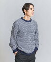 【SALE／30%OFF】BEAUTY&YOUTH UNITED ARROWS ドロップ パターン バルーン クルーネック ニット ユナイテッドアローズ アウトレット トップス ニット ネイビー ベージュ ブルー【送料無料】