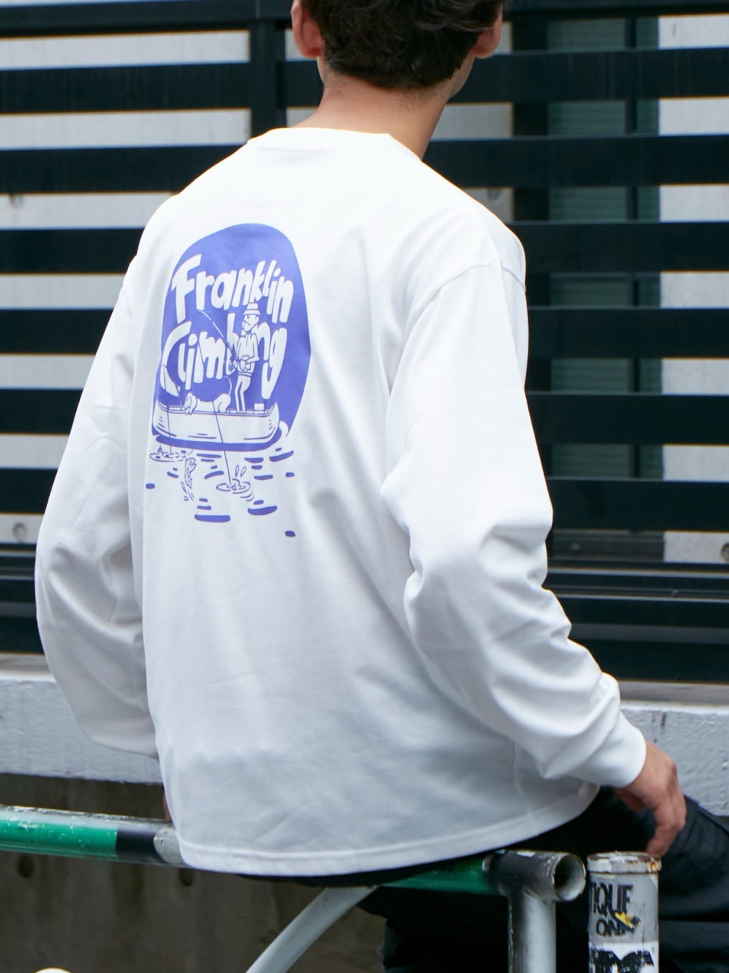 CIAOPANIC TYPY Franklin Climbing カヌー&フィッシングバックプリントロンTee チャオパニックティピー トップス カットソー・Tシャツ グレー ホワイト ブラック【送料無料】