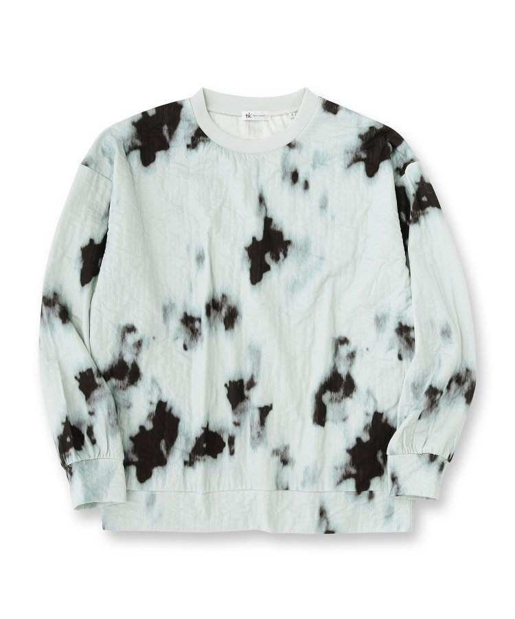tk.TAKEO KIKUCHI ブラーアブストカットソー ティーケータケオキクチ トップス カットソー・Tシャツ ブラック