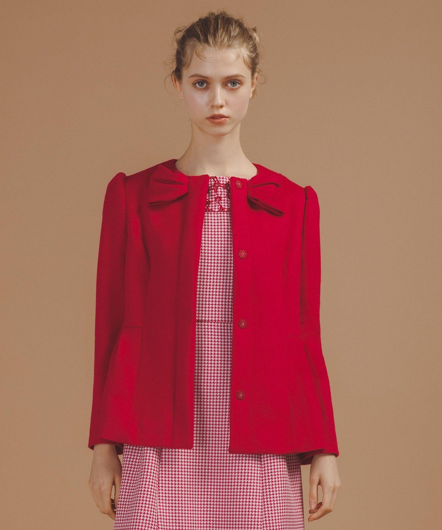 TOCCA 【消臭】IN ROMANCE SHORT ショートコート トッカ ジャケット・アウター ノーカラージャケット ホワイト グレー【送料無料】のサムネイル