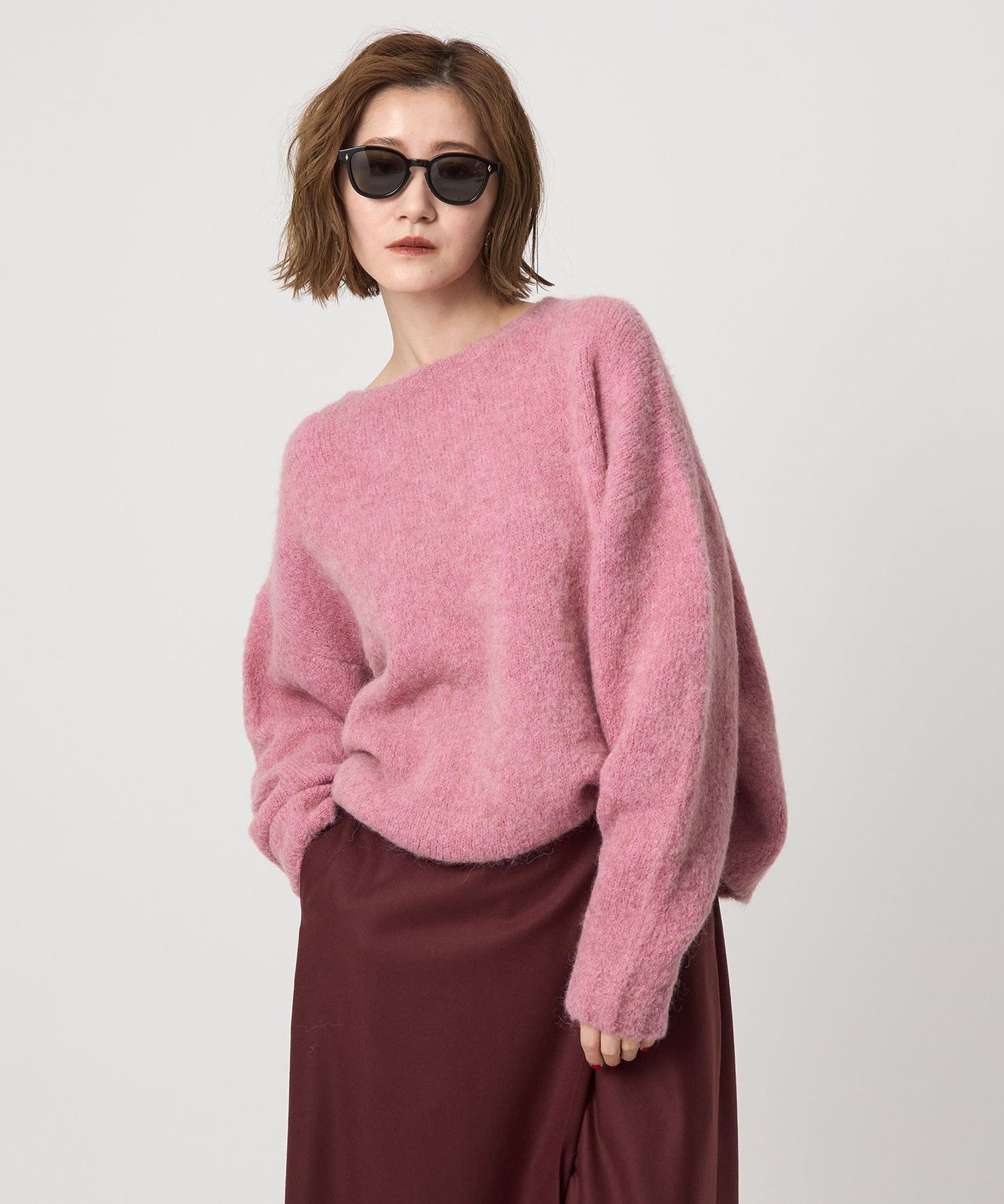 conte ＜conte＞シャギー クルーネックニット ユナイテッドアローズ トップス ニット ベージュ ピンク【送料無料】のサムネイル