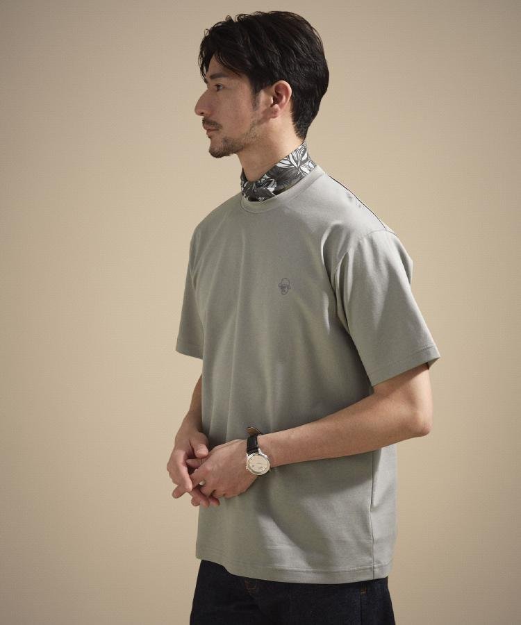 TAKEO KIKUCHI ワンストローク刺繍 半袖 Tシャツ タケオキクチ トップス カットソー・Tシャツ ホワイト グリーン ネイビー オレンジ ブラウン