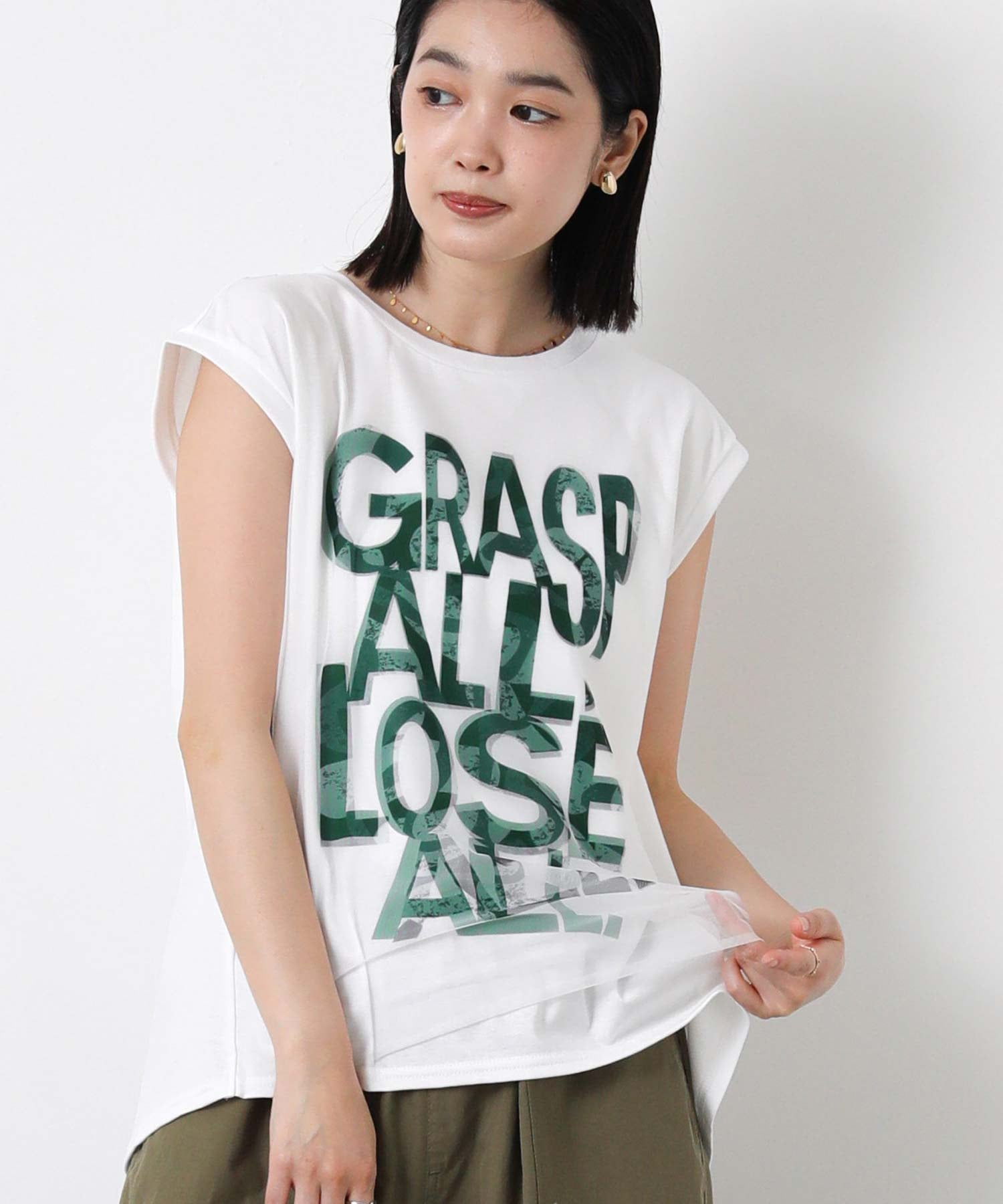 Gready Brilliant/(W)2_GRASPメッシュFR グレディブリリアン トップス ノースリーブ・タンクトップ ブラック ホワイト
