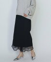 【SALE/40%OFF】1er Arrondissement シアーレイヤーアイラインスカート プルミエアロンディスモン スカート ミディアムスカート ブラック【送料無料】